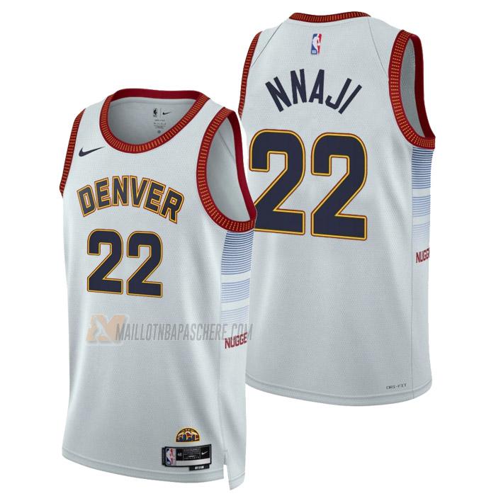 maillot zeke nnaji denver nuggets de 22 homme blanc city edition 2023