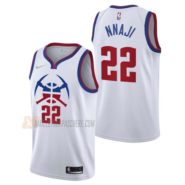 maillot zeke nnaji denver nuggets de 22 homme blanc earned edition 2021