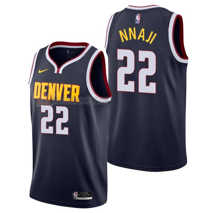 maillot zeke nnaji denver nuggets de 22 homme bleu marine icon edition 2023