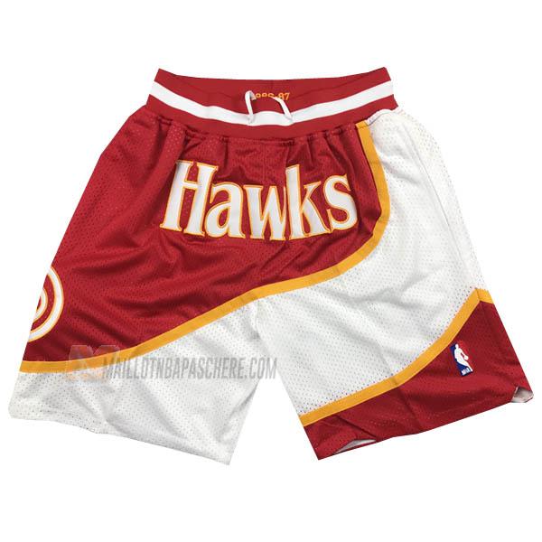 shorts de basket atlanta hawks de rouge just don 1982-92