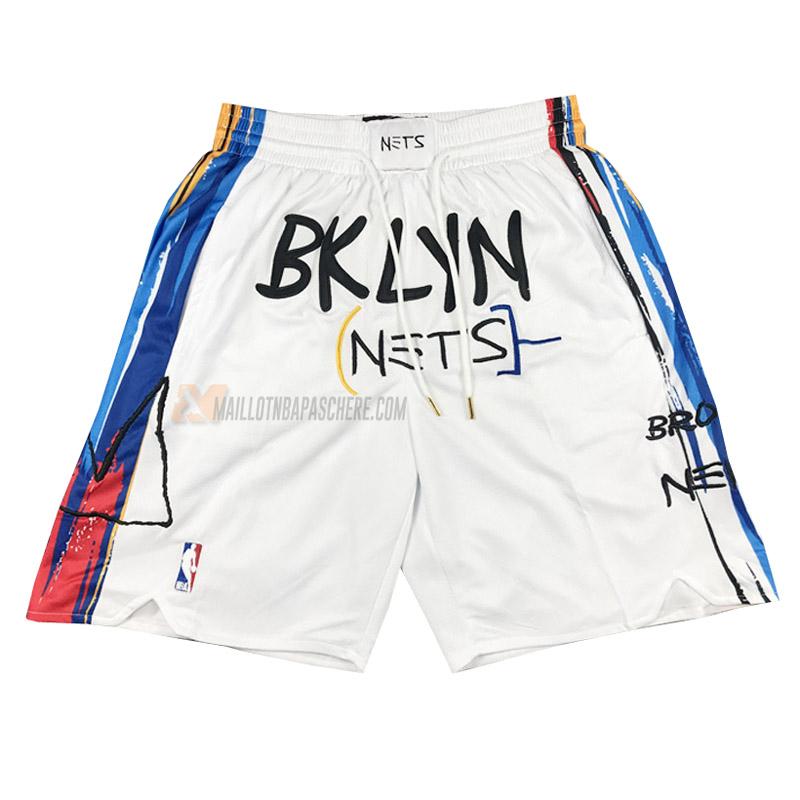 shorts de basket brooklyn nets de blanc city edition 2022-23