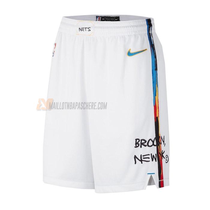 shorts de basket brooklyn nets de blanc city edition 2023