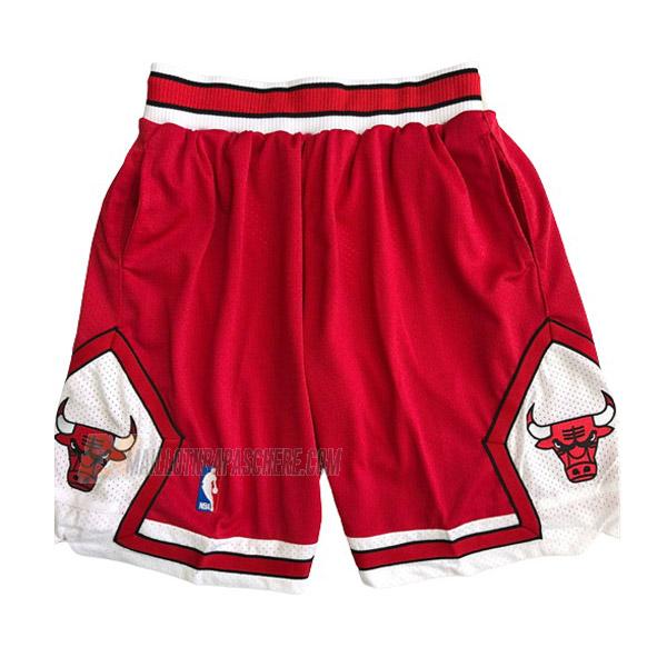 shorts de basket chicago bulls de rouge avec poche