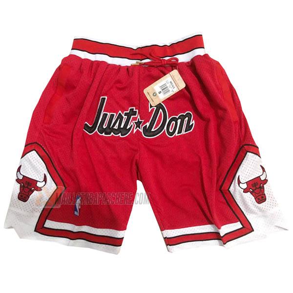 shorts de basket chicago bulls de rouge just don moda edition