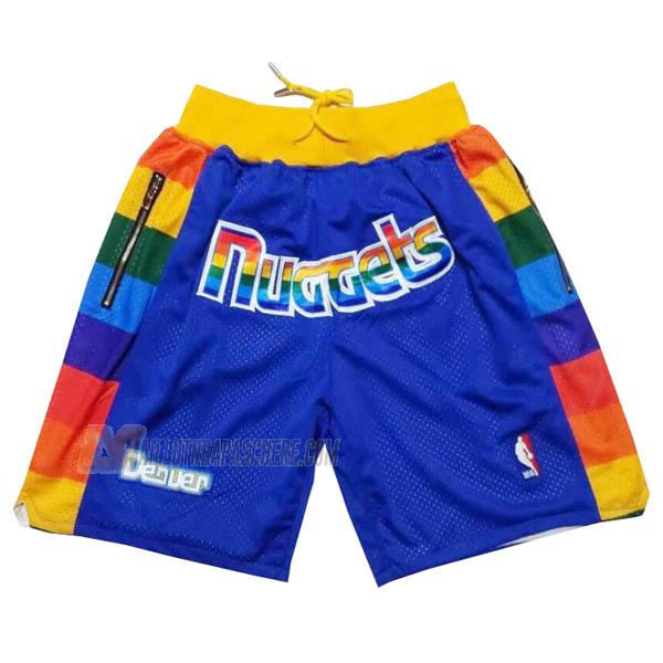 shorts de basket denver nuggets de bleu just don 1989-93