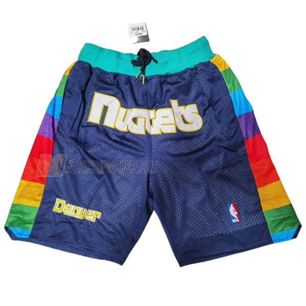 shorts de basket denver nuggets de bleu marine just don 1989-93