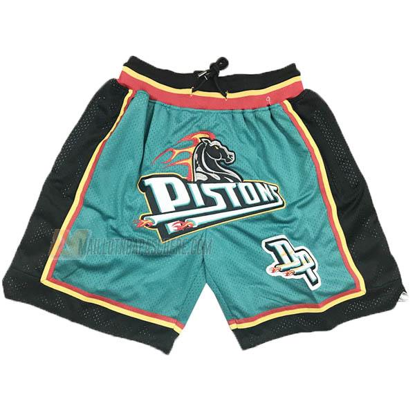 shorts de basket detroit pistons de vert just don classic edition