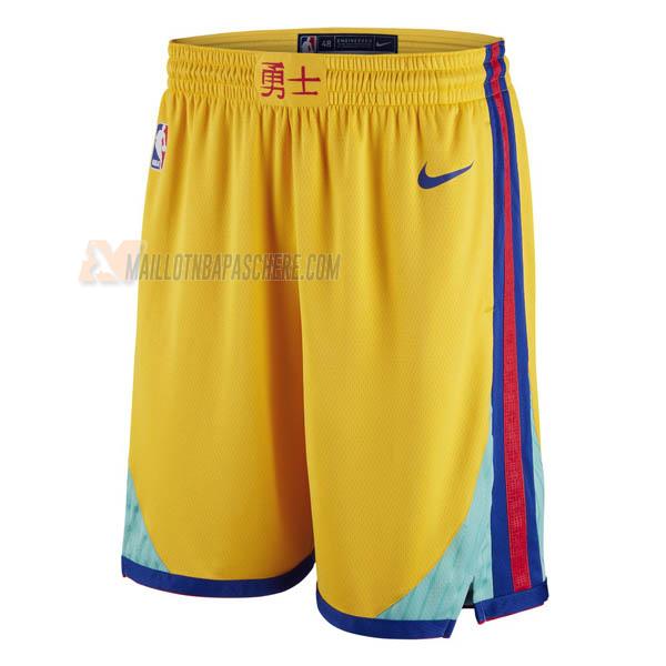 shorts de basket golden state warriors de jaune city edition 2018