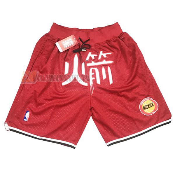 shorts de basket houston rockets de rouge just don chinois