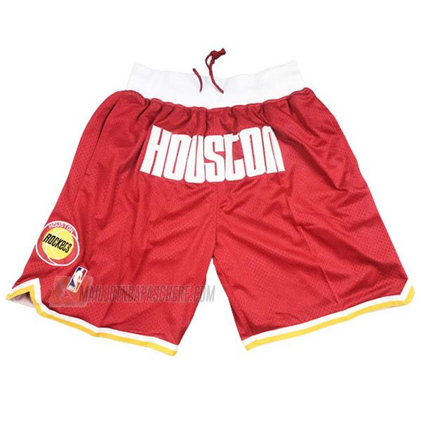 shorts de basket houston rockets de rouge just don classic edition