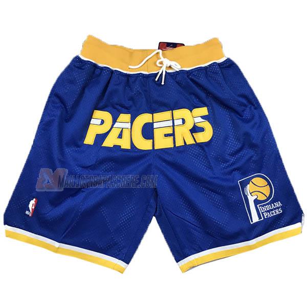 shorts de basket indiana pacers de bleu classic edition