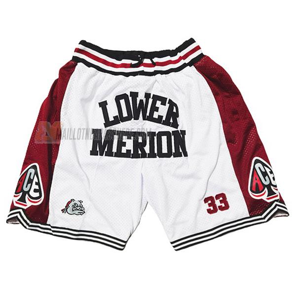 shorts de basket kobe bryant de blanc lower merion