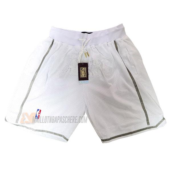 shorts de basket los angeles lakers de blanc avec poche