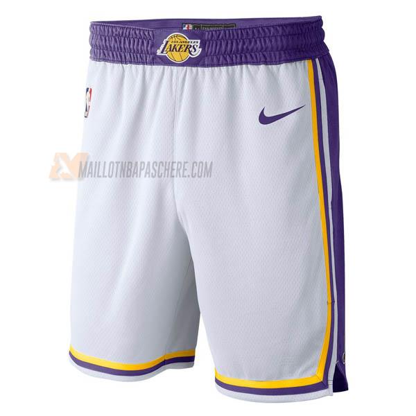 shorts de basket los angeles lakers de blanc classic edition