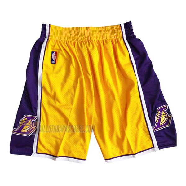 shorts de basket los angeles lakers de jaune avec poche