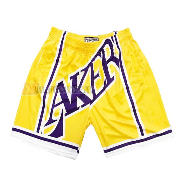 shorts de basket los angeles lakers de jaune big face