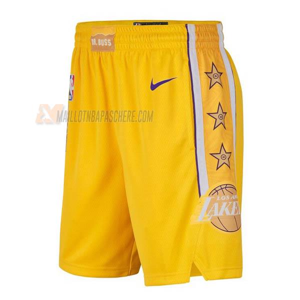 shorts de basket los angeles lakers de jaune city edition 2020