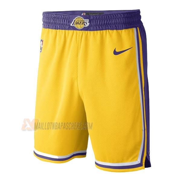 shorts de basket los angeles lakers de jaune classic edition