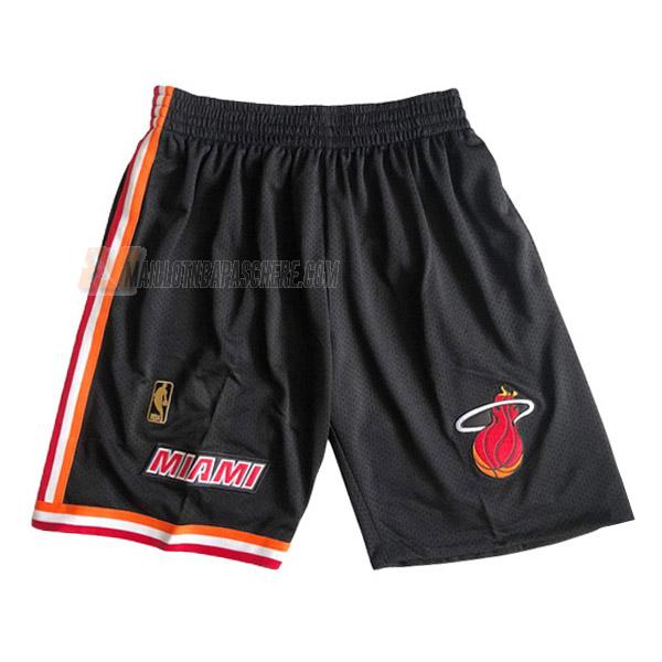 shorts de basket miami heat de noir avec poche