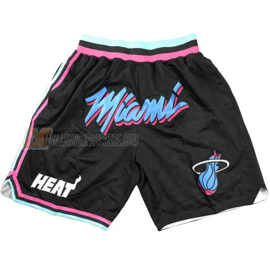 shorts de basket miami heat de noir just don city edition 2019