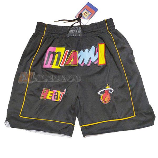 shorts de basket miami heat de noir just don city edition 2022