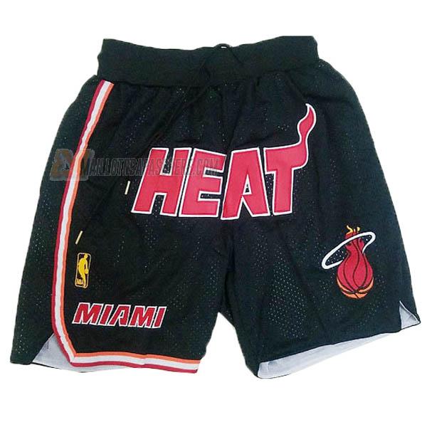 shorts de basket miami heat de noir just don classic edition 2018