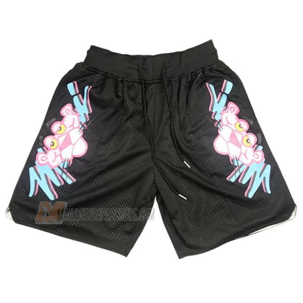 shorts de basket miami heat de noir pink panther