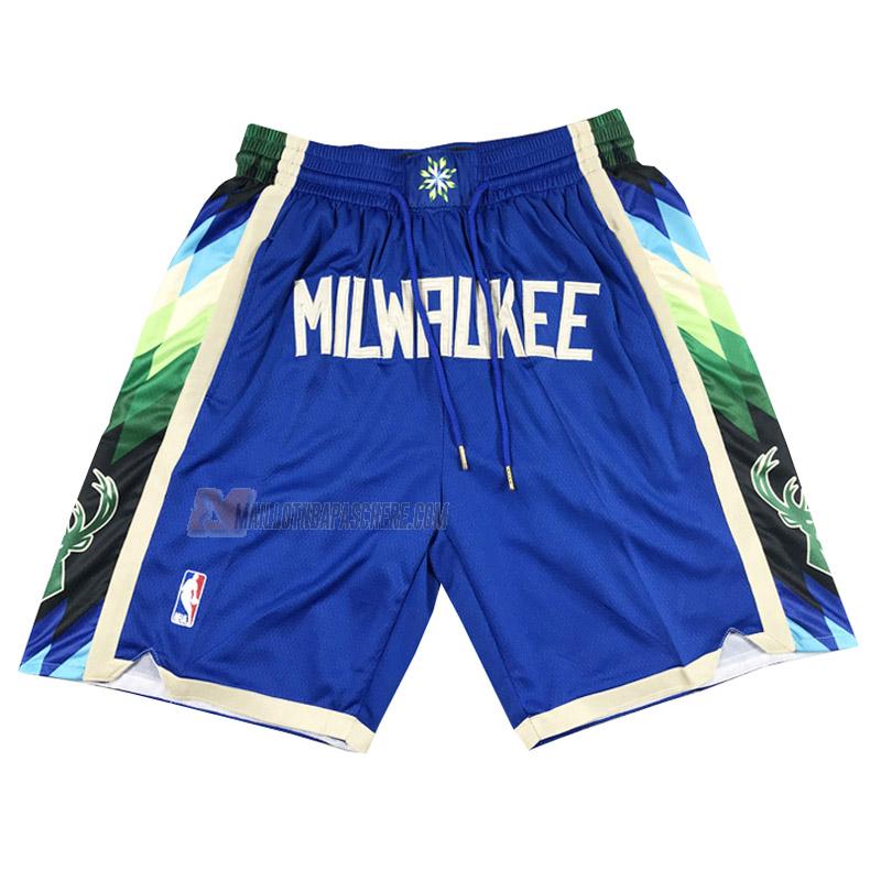 shorts de basket milwaukee bucks de bleu city edition 2023