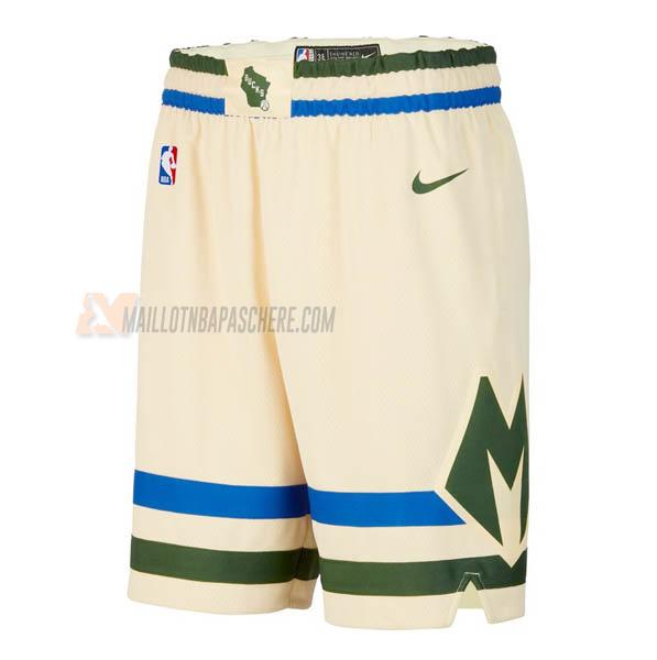 shorts de basket milwaukee bucks de crème city edition 2018