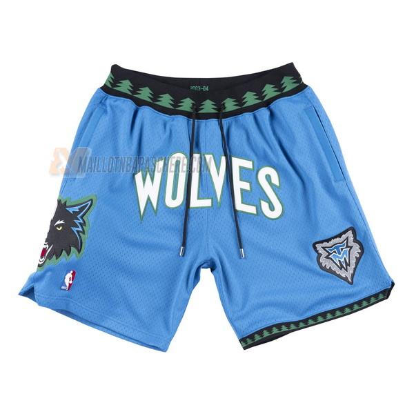 shorts de basket minnesota timberwolves de bleu just don classic edition