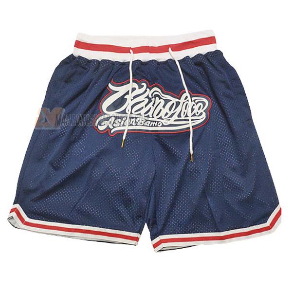 shorts de basket north carolina de bleu marine avec poche