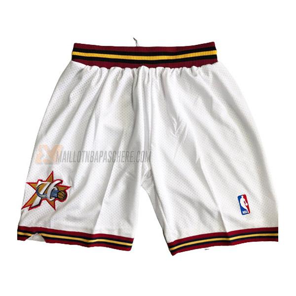 shorts de basket philadelphia 76ers de blanc classic edition 1998