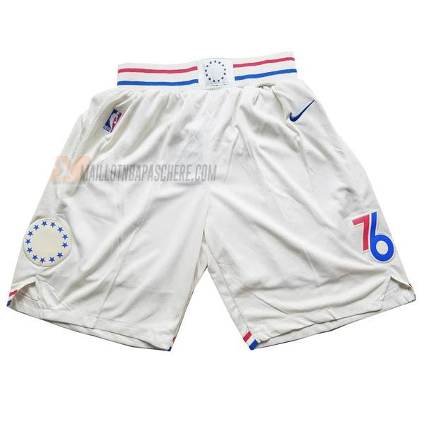 shorts de basket philadelphia 76ers de blanc earned edition 2019