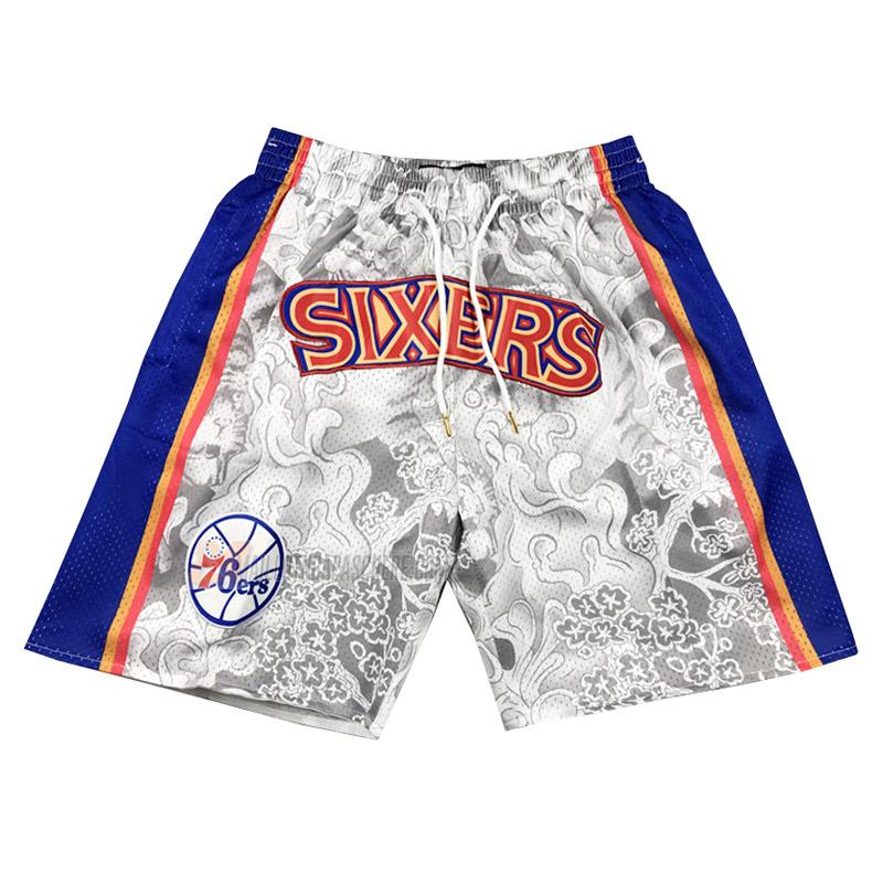 shorts de basket philadelphia 76ers de gris tiger year edition 2023