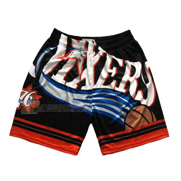 shorts de basket philadelphia 76ers de noir big face