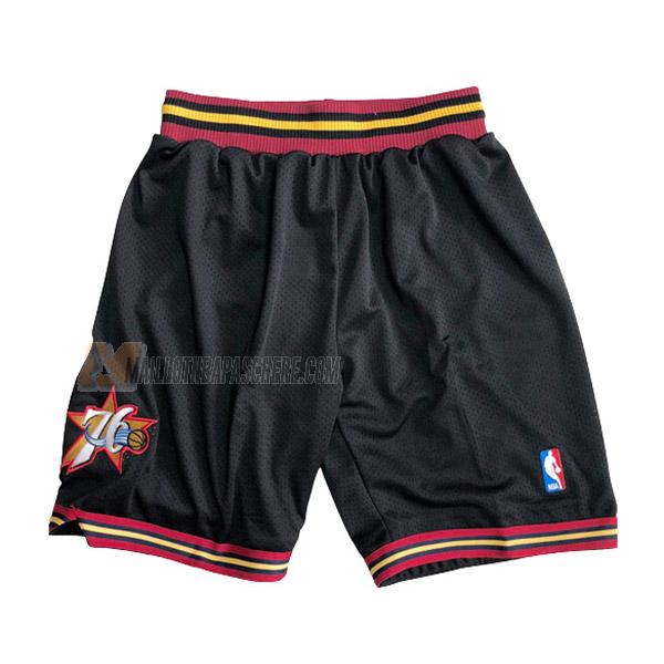 shorts de basket philadelphia 76ers de noir classic edition 1998