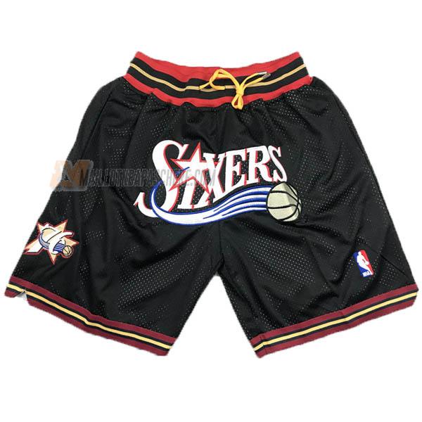 shorts de basket philadelphia 76ers de noir just don classic edition 1998