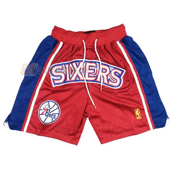 shorts de basket philadelphia 76ers de rouge just don classic edition