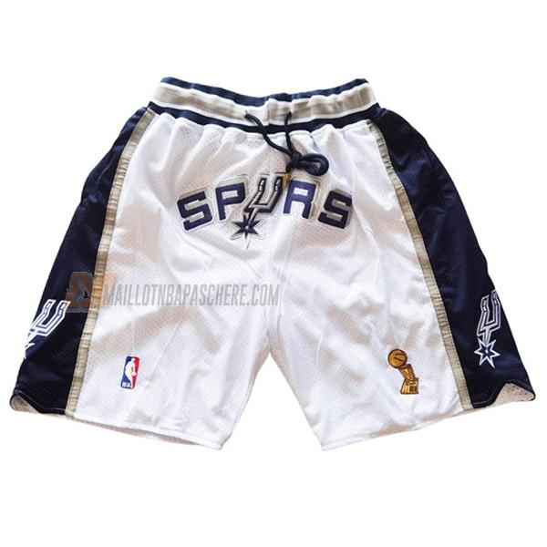 shorts de basket san antonio spurs de blanc avec poche