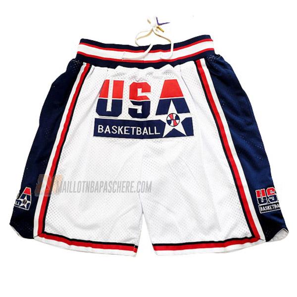 shorts de basket usa de blanc 1992