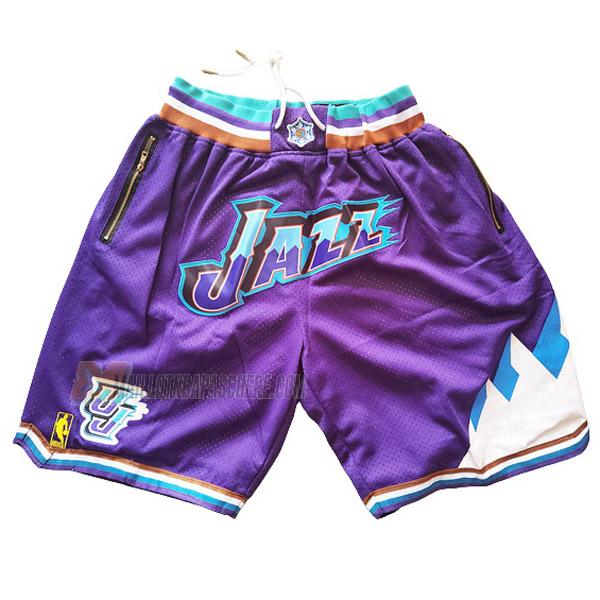 shorts de basket utah jazz de mauve avec poche classic edition