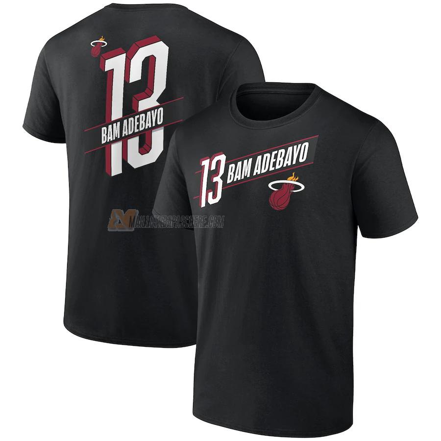 t-shirt bam adebayo miami heat de 13 homme noir 2022-23