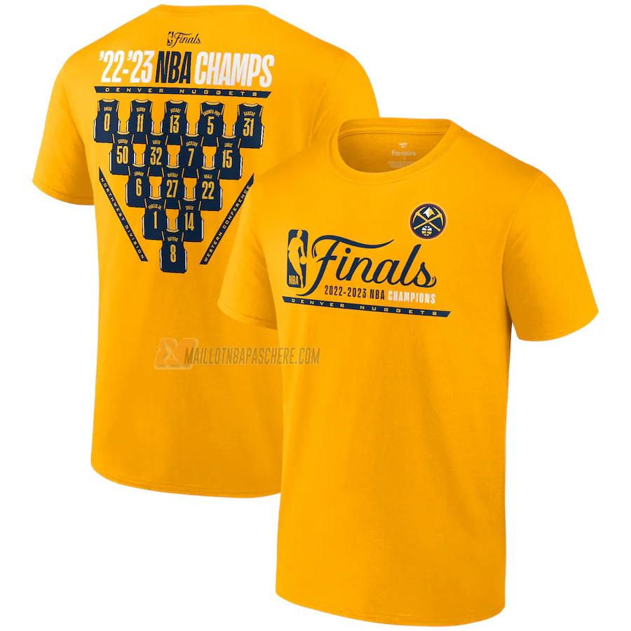 t-shirt denver nuggets de 23621a28 homme jaune nba champs 2022-23