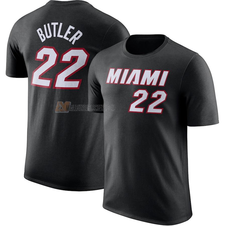 t-shirt jimmy butler miami heat de 22 homme noir 2022-23