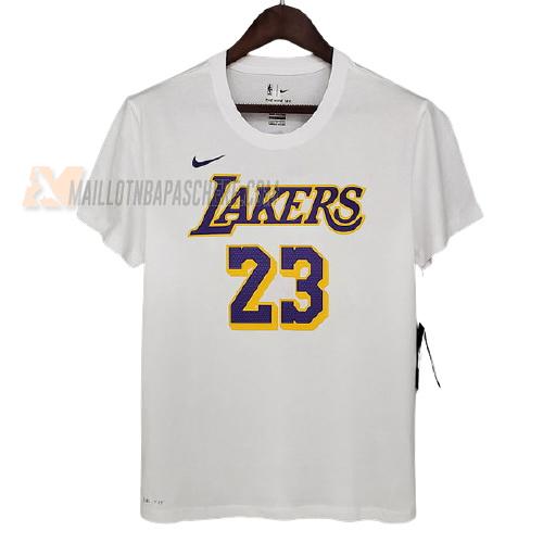 t-shirt lebron james los angeles lakers de blanc ts24