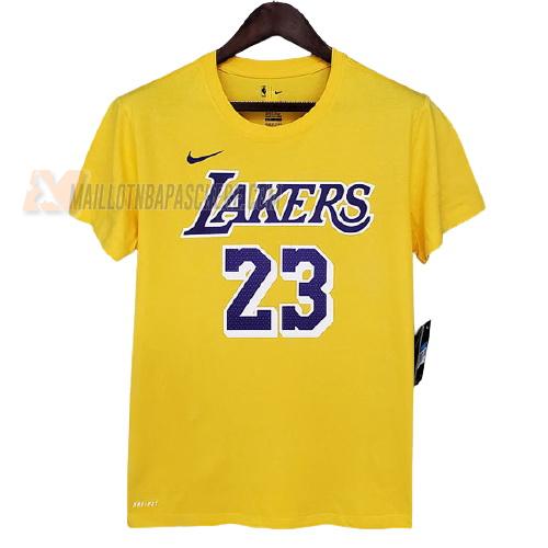 t-shirt lebron james los angeles lakers de jaune ts25