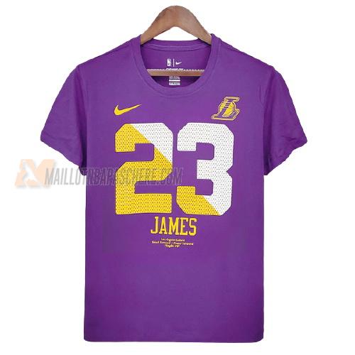 t-shirt lebron james los angeles lakers de mauve ts21