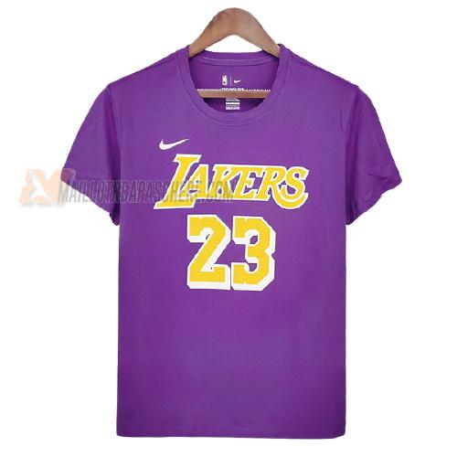 t-shirt lebron james los angeles lakers de mauve ts26