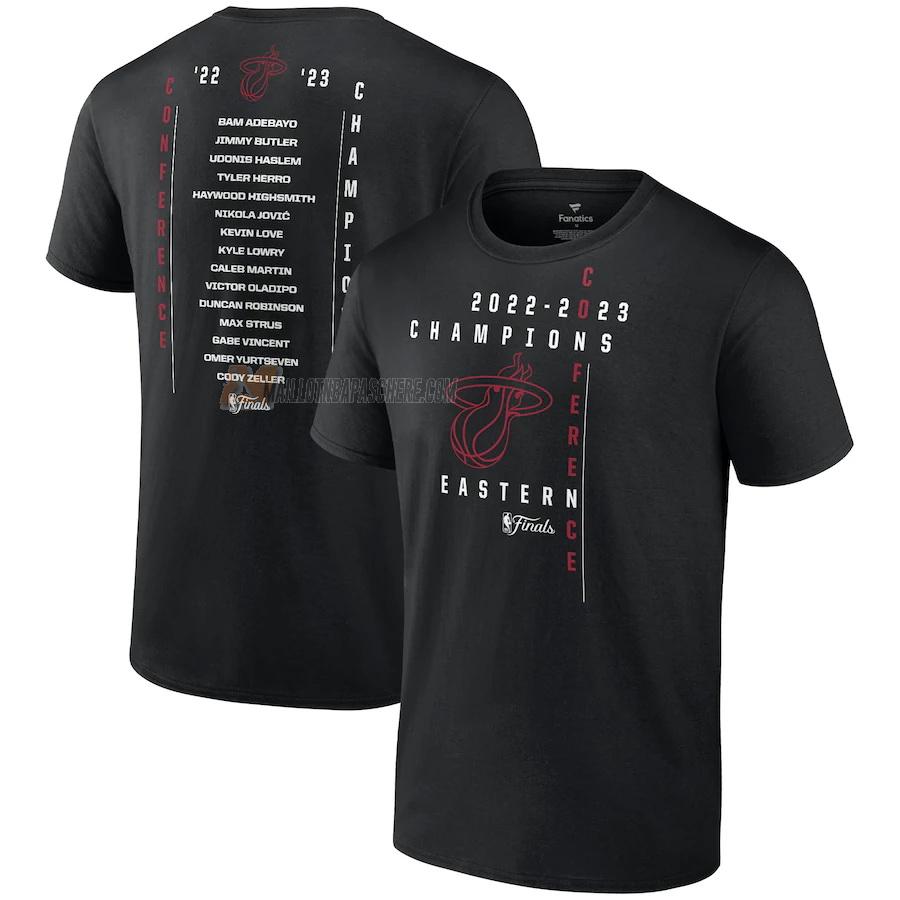 t-shirt miami heat de homme noir nba eastern champions 2022-23