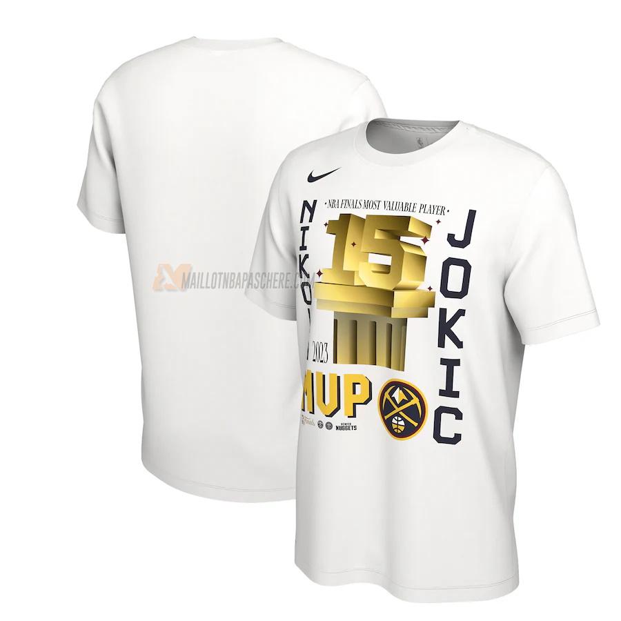 t-shirt nikola jokic denver nuggets de 23621a8 homme blanc mvp 2023